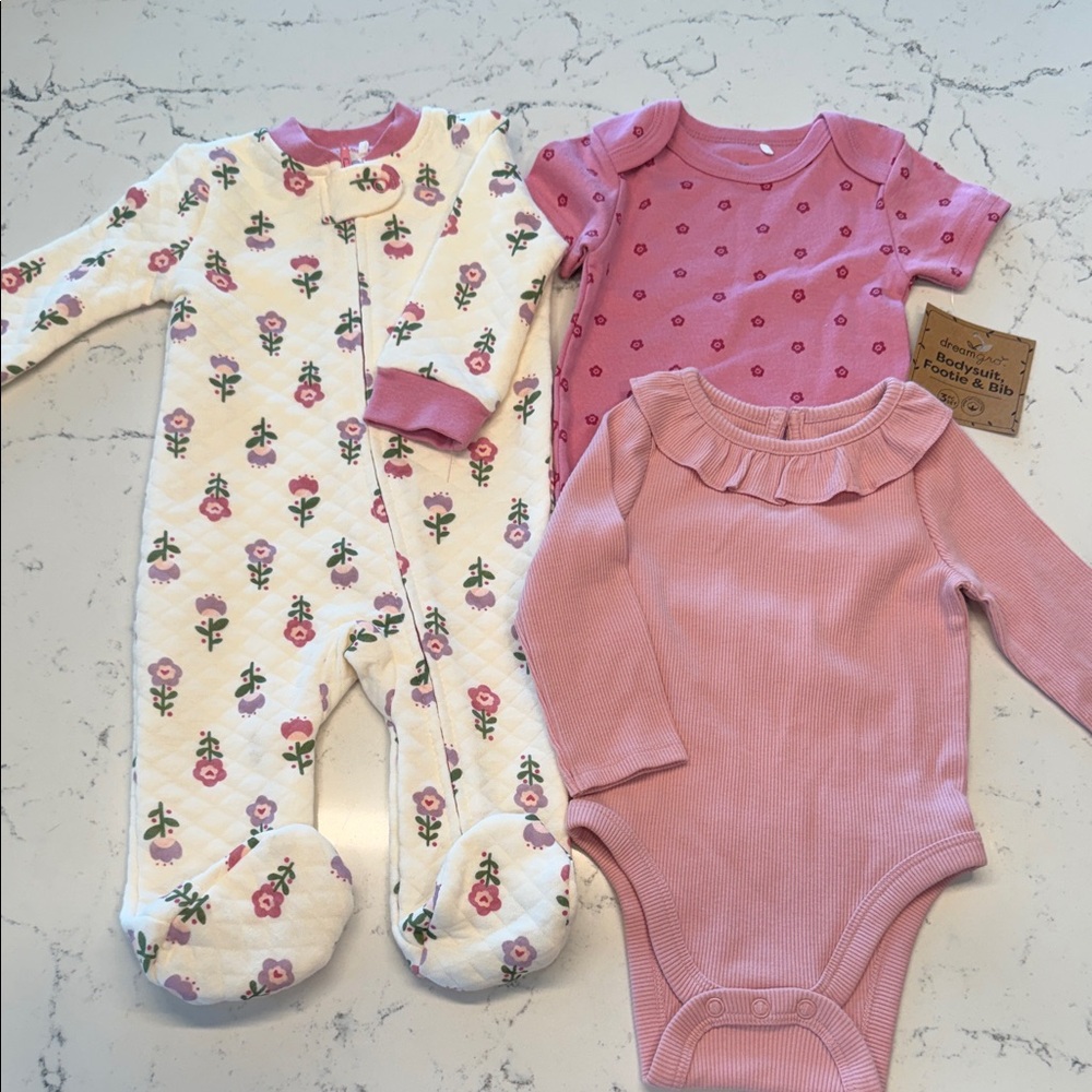 Floral and Pink Baby Girl (6-9M) Bundle